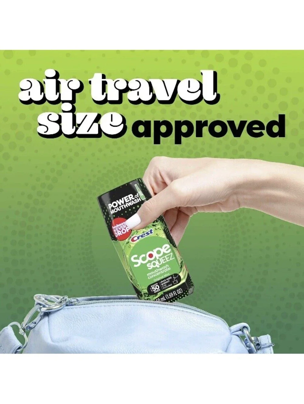 Crest Scope Squeez Mouthwash Concentrate Original Mint 1.69 Fl OZ Travel 50 Uses